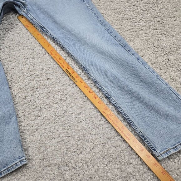 Levis 502 Jeans Men 36x32 (Fits 34x30) Blue Light Wash Tapered Mid Rise Denim - Picture 11 of 13